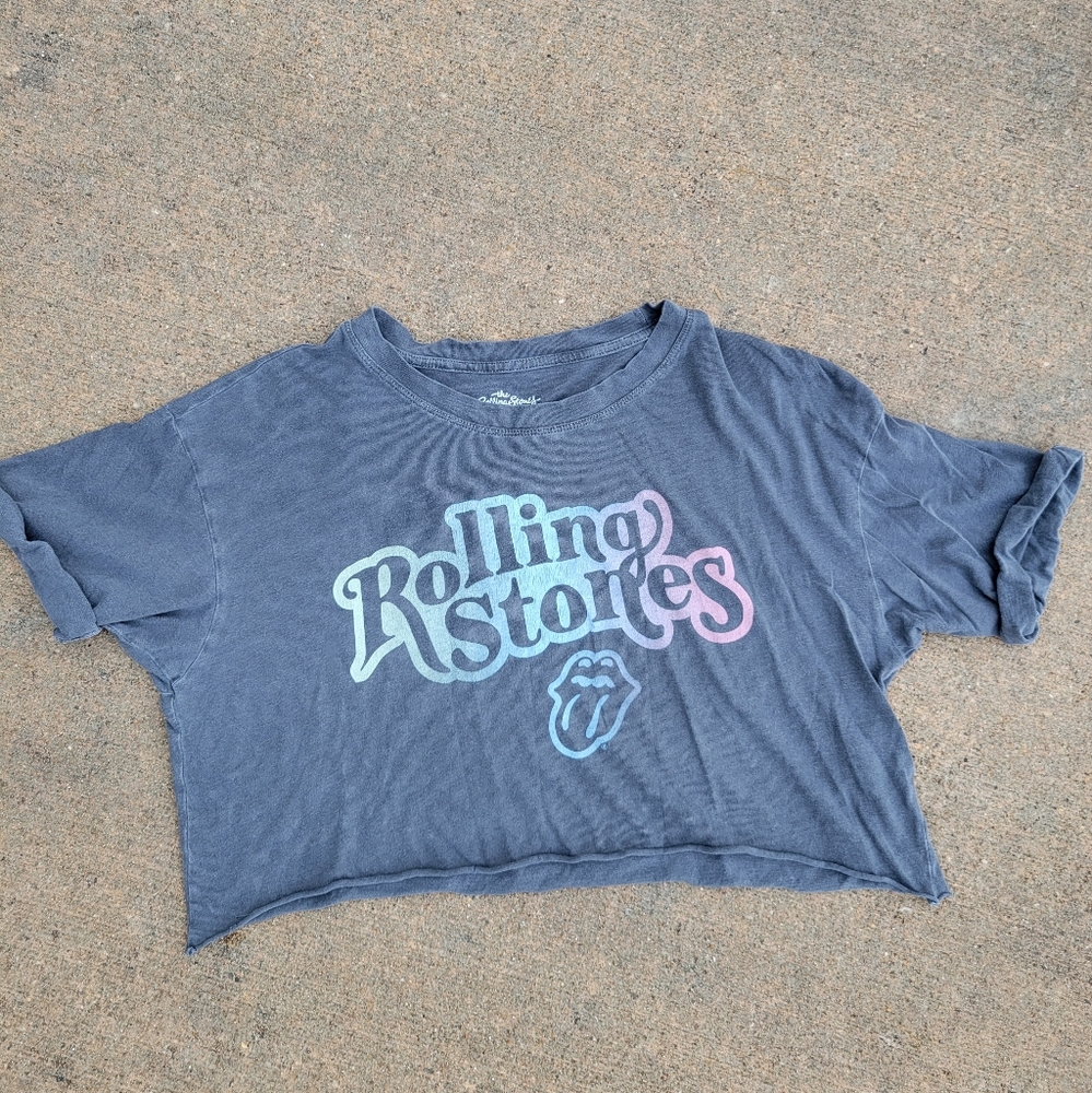 The Rolling Stone Crop Top Tee sz Small